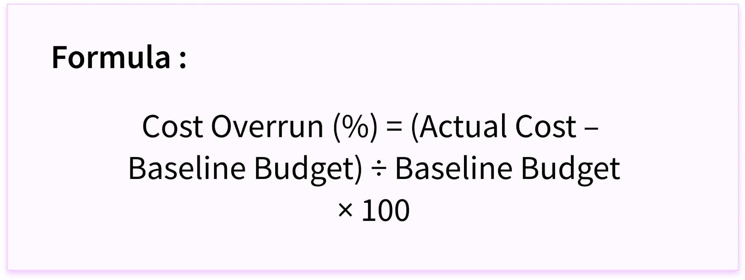 how to calculate cost overrun