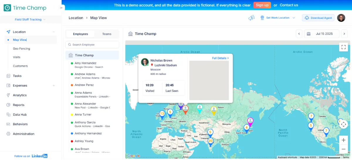 time champ location tracking